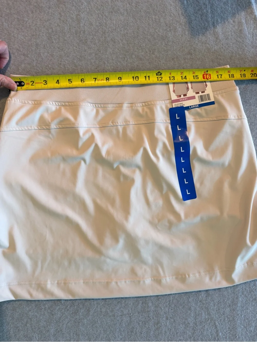 NWT 32 Degrees Cool Womens Sz L Stone (Gray) Skort preppy Athleisure Comfort